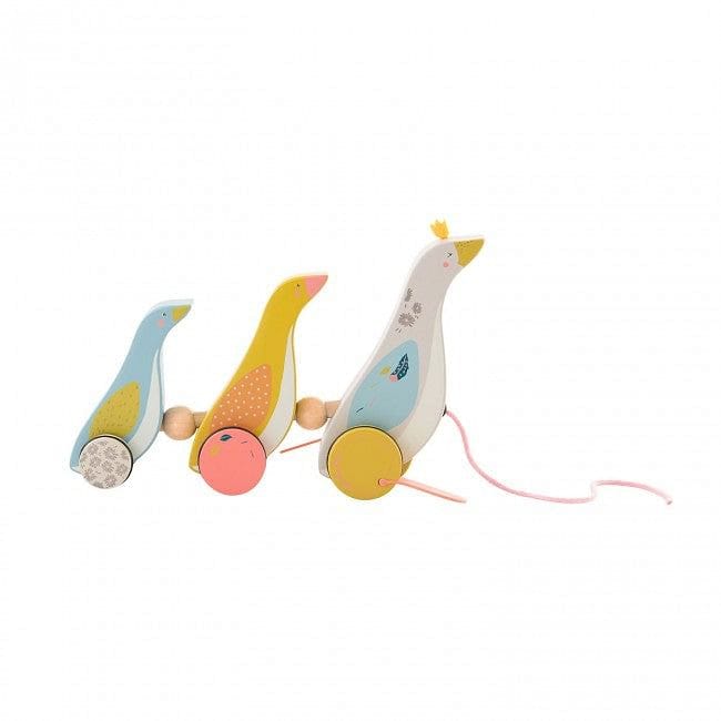 Moulin Roty puidust järelveetav mänguasi hanepere “Le voyage d'Olga” - Fairy Kitten Mänguasjapood