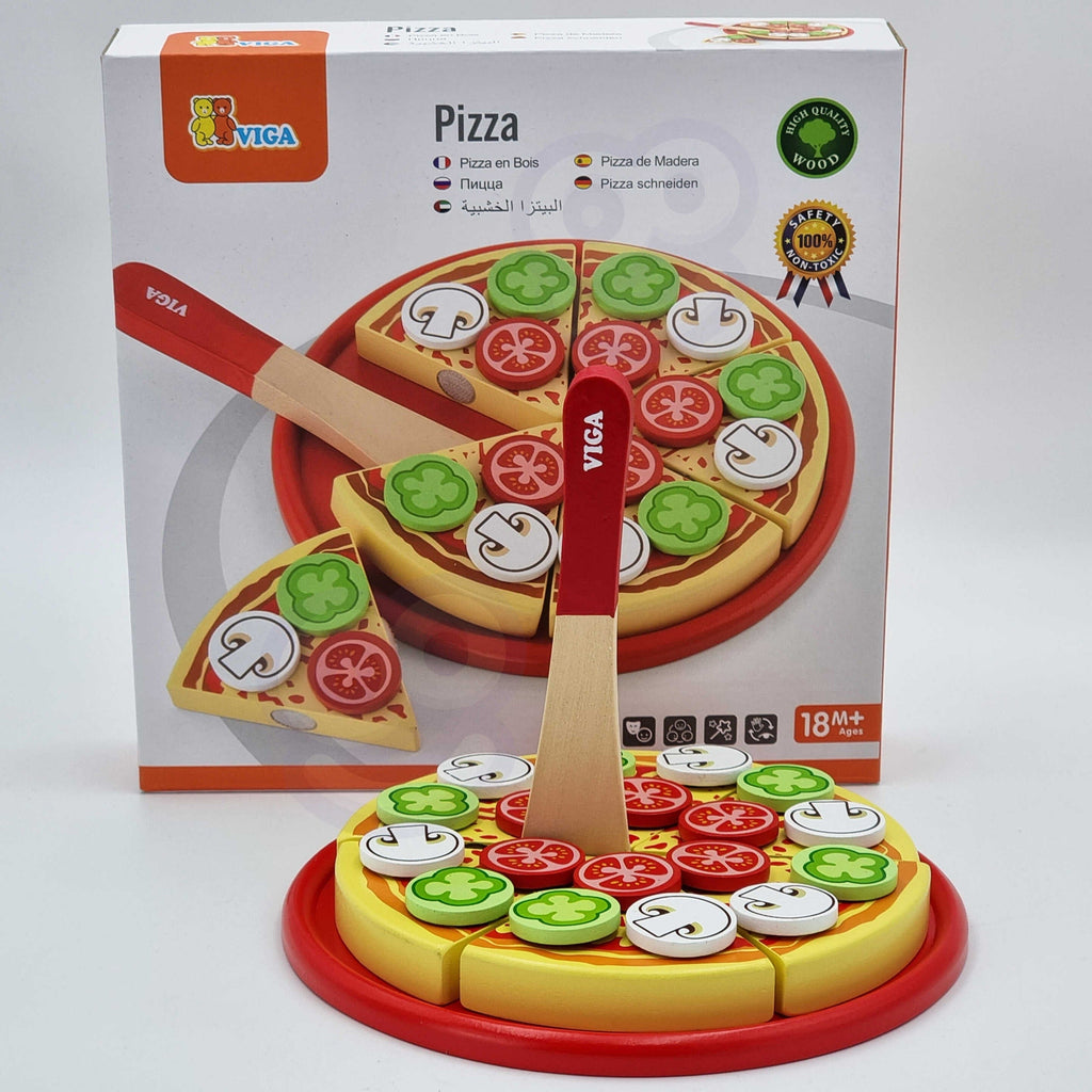 Drewniana Pizza do krojenia z dodatkami Viga Toys - Fairy Kitten Mänguasjapood